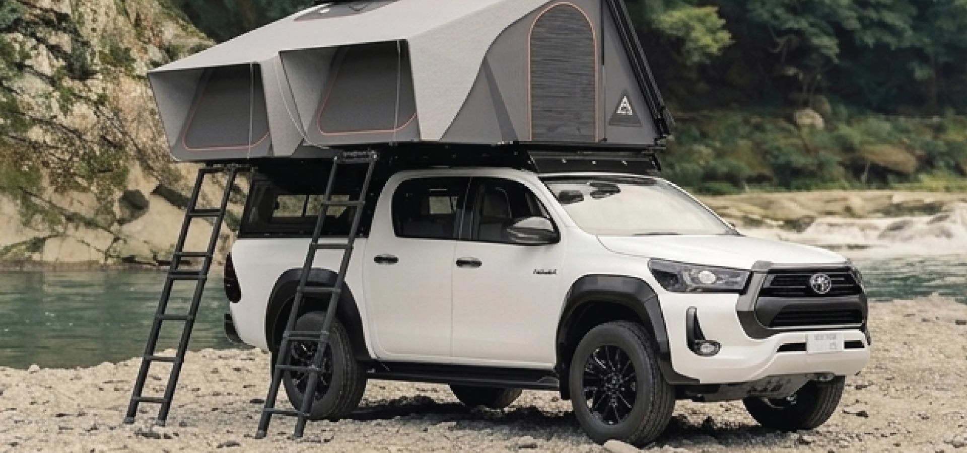 Toyota Hilux Dual Tent Canopy — Overland Campers Japan